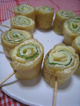 油揚げ+しそ+チーズのクルクル~♪