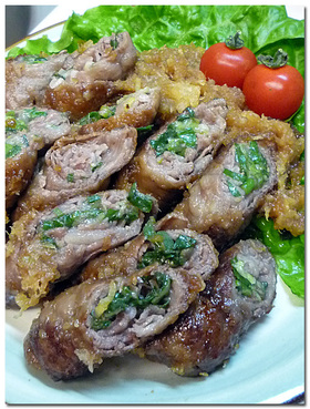 牛肉ネギ巻き ♪ 大根おろし ♪ 焼き
