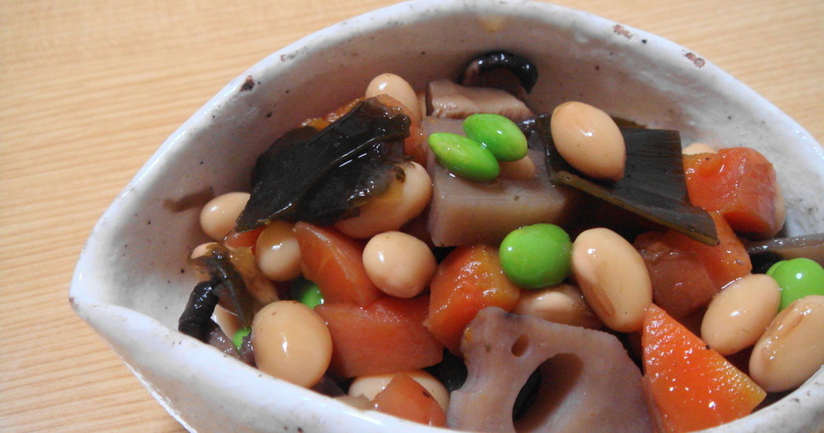 常備菜☆五目豆煮(薄味仕立て☆) by まきーころ 【クックパッド】 簡単おいしいみんなのレシピが355万品
