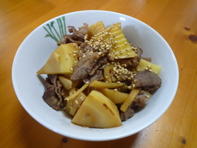 たけのこ&牛肉の甘辛炒め煮