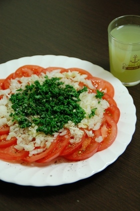 フレッシュ☆春トマトのスライスサラダ♪