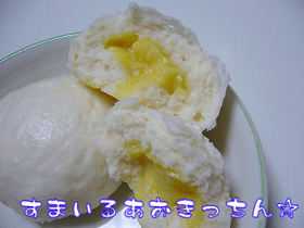 さつまいもクリーム入り簡単蒸しパン♪
