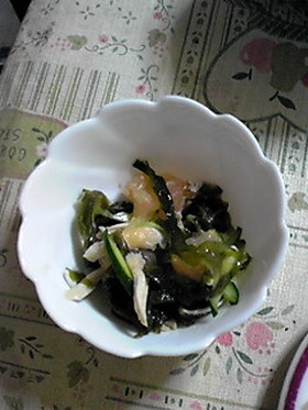 蒸し鷄とグレープフルーツサラダ