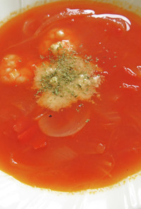 むきエビのトマトオニオンスープ