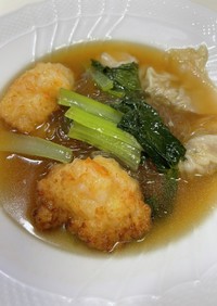 エビ団子と小松菜の春雨スープ