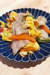 野菜たっぷり！焼肉用豚バラ肉の中華風炒め