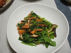 ほうれん草と原木 椎茸のソテー