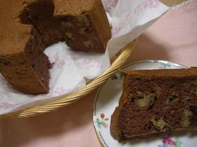 卵白消費シフォンケーキ(ココア&バナナ)