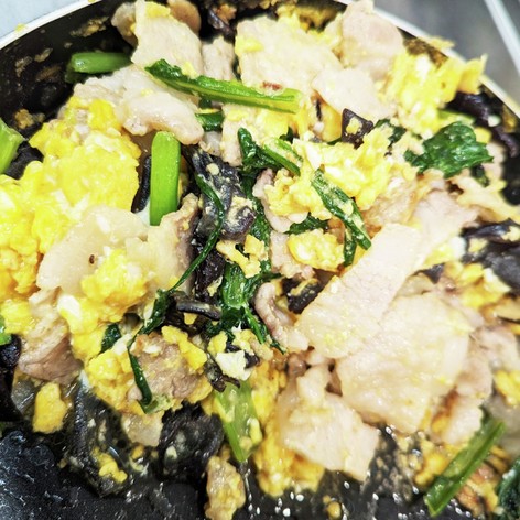 ふわふわ卵と、小松菜、中華炒め