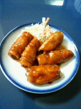 なす肉巻甘辛煮