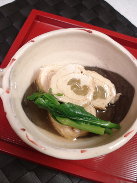 ふきと鶏ひき肉の信田巻き