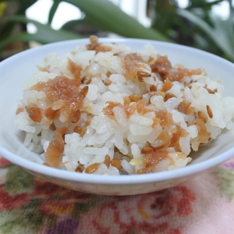 ローストアマニ粒❀梅干しの炊き込みご飯❀
