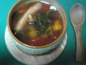クレソンのミネストローネ
