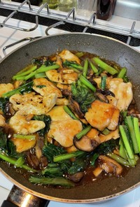 簡単胸肉と椎茸小松菜のうま煮