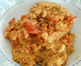 朝食に。すぐできる中華風トマトチーズ卵