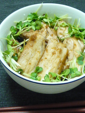 レンジで簡単★鶏腿肉の照り焼き丼