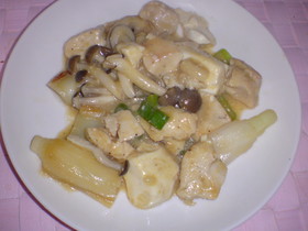 鳥胸肉の味噌いため