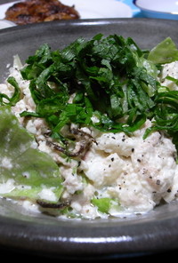 レタス・豆腐・ツナの塩昆布マヨサラダ