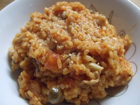 めちゃ美味!しめじとトマトのリゾット
