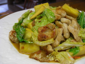回鍋肉風♪春キャベツとさつま芋炒め♪