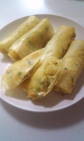 新じゃがと✿豆腐と✿鶏ひきの✿春巻き