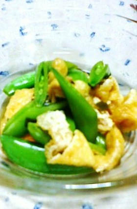 スナップエンドウと油揚げさっぱり煮びたし