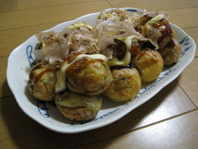 ★ちくわとたっぷりねぎで節約たこ焼き