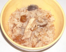 鶏肉&切り干し大根&椎茸&なめこのご飯