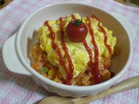 チーズでとろとろ♥オムライス