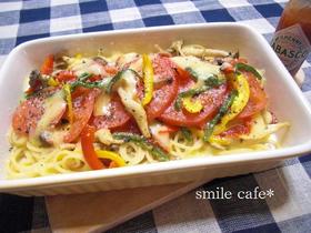 トマトとパスタのチーズ焼き♪