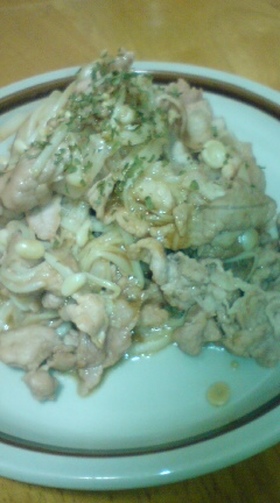 豚肉とえのきの炒め物