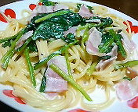簡単テキト-★ほうれん草のクリームパスタ