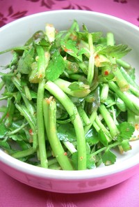 春野菜で作る韓国料理　野芹の辛味和え