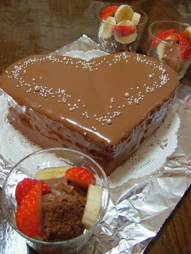 【ハート＊チョコレートケーキ】の写真