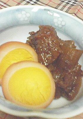 牛スジ肉の煮込み&玉子