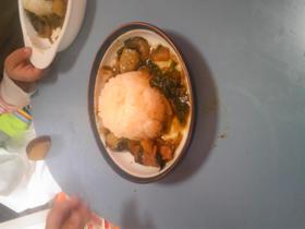 子供用?ほうれん草とベーコンカレーライス