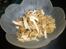 レンジ蒸し鶏とザーサイの中華風和えもの