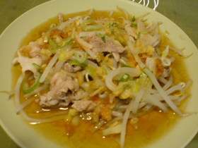もやし&豚肉ヘルシー蒸し