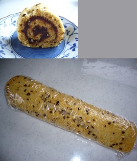 簡単に!!コーヒー生地で『あん』ロール