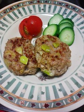 空豆ポテトハンバーグ