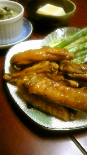 簡単手羽先(手羽中)の甘辛揚げ♪