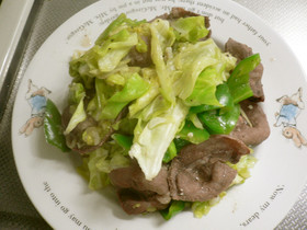 豚タンと春キャベツのネギ塩炒め