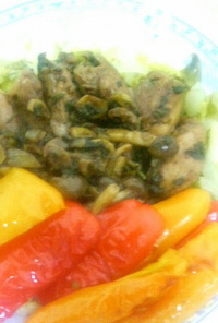 鶏のバルサミコ焼と温野菜