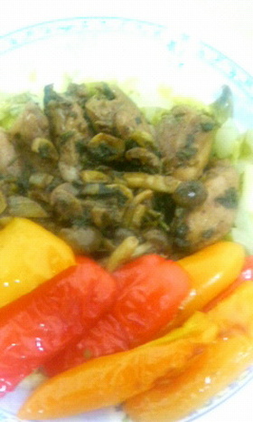 鶏のバルサミコ焼と温野菜