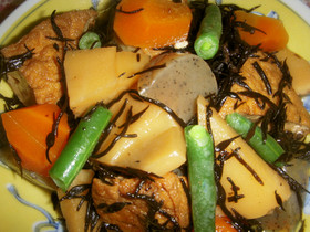 筍と厚揚げ入りひじき煮(高血圧)