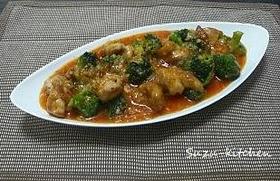 鶏肉とブロッコリーのチリソース炒め