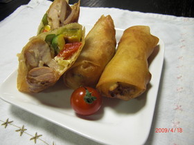チーズとろり!野菜と巻いて唐揚げ