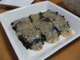 揚げナスのかに酢あんかけ