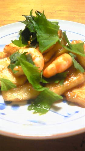 ✿大葉香るたけのことえびの炒め物✿