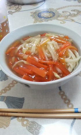 余ったたけのこ炒めのあんかけうどん☆